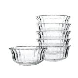 Small Glass Bowls for Dessert, Snack, Fruit, or Nuts, 4.5\ Textured Bowls Set for Kitchen Prep, 9.5 ounce Capacity Dip Bowls, Portion Control Bowls, Set of 6 - Retail: $15in