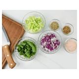 Small Glass Bowls for Dessert, Snack, Fruit, or Nuts, 4.5\ Textured Bowls Set for Kitchen Prep, 9.5 ounce Capacity Dip Bowls, Portion Control Bowls, Set of 6 - Retail: $15in