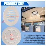 Calvana (5-Pack) 6.5\ RV Ceiling Vent Covers for Inside Camper, RV AC Vent Cover Replacement, Fits 4-5/8\in Ducts, Rotatable Slats for Directional Airflow, White - Retail: $26in
