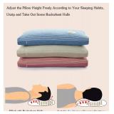 EDMILE Buckwheat Pillows for Sleeping, Adjustable Hulls Firm Pillow Neck Head Back Shoulder Support for Pain Relief, Small Bed Pillow for Side Back Sleepers, Blue 19\X11\in - Retail: $35in