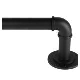 Industrial Curtain Rods for Windows 28 to 48 Inches, Blackout Wrap Around Curtain Rod, for Indoor and Outdoor, 7/8 Inch Diameter, 33 to 45 Inches, Black - Retail: $10