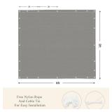 ABOSUN 90percent Outdoor Sun Shade Cloth, 8ft x 8ft, Pergola, Deck, and Backyard Patio Sunshade with UV Protection, Heat Resistant HDPE Material, Reinforced Grommets (8x8 FT, Grey) - Retail: $37
