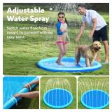 SLOOSH 60\ Non-Slip Splash Pad Sprinkler - Outdoor Water Toys Play Mat for Toddlers Kids Dogs, Outside Thickened Sprinkler Pool Party Durable Backyard Fountain for Girls Boys Pets (60in, Blue) - Retai
