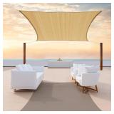 ColourTree 12ft x 12ft Sand Beige Sun Shade Sail Rectangle CTSLR12 - Canopy Mesh Fabric UV Block UPF50 - Commercial Heavy Duty - 190 GSM - 3 Years Warranty (We Make Custom Size) - Retail: $55