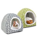 Tierecare 2 Pack Guinea Pig Hideout Bed Dwarf Rabbit House Cave Accessories Cozy Hide-Out for Little Bunny Hedgehog Ferret ChinchillaandOther Small Animals - Retail: $22