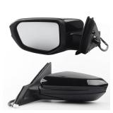 Dasbecan Left Driver Side Door Mirror Compatible with Honda Civic 2016-2021 Power Glass Non-Heated Manual Folding Paint to Match Replaces 76258TBAA02ZA HO1320283 Black 3Pins (For US Built Models) - Re