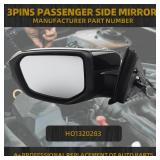 Dasbecan Left Driver Side Door Mirror Compatible with Honda Civic 2016-2021 Power Glass Non-Heated Manual Folding Paint to Match Replaces 76258TBAA02ZA HO1320283 Black 3Pins (For US Built Models) - Re