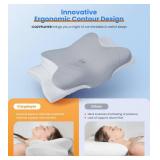 Ultra Pain Relief Cooling Pillow for Neck Support, Adjustable Cervical Pillow Cozy Sleeping, Odorless Ergonomic Contour Memory Foam Pillows, Orthopedic Bed Pillow for Side Back Stomach Sleeper - Retai