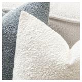 MIULEE 20x20 Inch Decorative Pillow Covers for Couch Bed Set of 2 Textured Boucle Neutral Throw Pillows Christmas White Accent Solid Cushion Pillowcase Cozy Soft Sofa Livingroom Home Decor - Retail: $