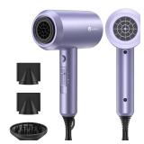 slopehill Professional Ionic Hair Dryer, Powerful 1800W Fast Drying Low Noise Blow Dryer with 2 Concentrator Nozzle 1 Diffuser Attachments for Home Salon Travel (Lavender) - Retail: $32