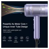 slopehill Professional Ionic Hair Dryer, Powerful 1800W Fast Drying Low Noise Blow Dryer with 2 Concentrator Nozzle 1 Diffuser Attachments for Home Salon Travel (Lavender) - Retail: $32