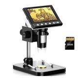 Hayve 4.3ftft IPS Coin Microscope, 1000X Magnification Digital Microscope for Adults?Coin Collection Supplies with 8 Adjustable LEDs?Windows Compatible?32GB TF Card - Retail: $30