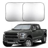 EcoNour 2-Piece Truck Sun Shade for Windshield, Truck Sun Protector Offers Sun Protection, Keeps You Cool, Foldable Automotive Interior Accessories for Comfortable Ride, Large (32.5 in x 36 in) - Reta