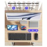 seenda Bluetooth Keyboard and Mouse for Mac, SKM64-2 Multi-Device Rechargeable Slim Wireless Keyboard Mouse Stainless Steel Full Size, Compatible with MacBook Pro/Air, iPad, Mac - Space Gray - Retail: