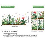 DRWSSR 3D Creative Fresh Green Plants Wall Decals Removable DIY Cactus and Flower Wall Sticker Peel and Stick Butterfly Dragonfly Wall Art Decor for Girls Nursery Bedroom Living Room Wall Corner - Ret