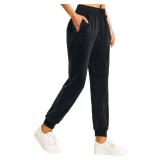 Conceited Velvet Joggers for Women - Soft Warm Velour Pants - Charcoal Grey - Medium - Retail: $28