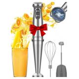 KOIOS Immersion Blender, 1000W Anti-scratch 3-in-1 Hand Blender, Upgraded 12 Speed Stainless Steel Blade Stick Blenders with Turbo Mode, Whisk and Milk Frother, Non-BPA - Retail: $25