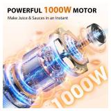KOIOS Immersion Blender, 1000W Anti-scratch 3-in-1 Hand Blender, Upgraded 12 Speed Stainless Steel Blade Stick Blenders with Turbo Mode, Whisk and Milk Frother, Non-BPA - Retail: $25