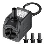 400GPH Ultra Quiet 1500L/H 25W Submersible Water Pump with 6.6ft High Lift for Fountains, Hydroponics, Ponds, Aquariums, Fish Tank (used) - Retail: $17