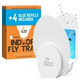 Indoor Fly Trap (2 Pack) with 4 Sticky Glue Cards  Electric Plug-in Insect Catcher for Fruit Flies, Gnats, Moths and Mosquitoes  Safe Indoor Pest Control for Home, Kitchen, Bedroom - Retail: $20
