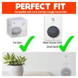 AMORTEK Outlet Wall Mount Holder for Google Home Mini (1st and 2nd Genernation), A Space-Saving Accessories for Google Nest Mini Speaker (White) - Retail: $11
