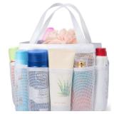 Lifewit Mesh Shower Caddy Portable Shower Tote Bag for College Dorm, Bathroom, Gym, Travel, Quick Dry Hanging Organizer with 7 Storage Pockets for Toiletry Essentials, White - Retail: $702