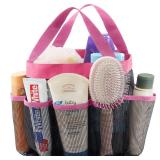 Lifewit Mesh Shower Caddy Freestanding Portable Shower Tote Bag for College Dorm, Bathroom, Gym, Travel, Quick Dry Hanging Shower Organizer with 7 Storage Pockets for Toiletry Essentials, Pink - Retai