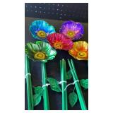 Handcrafted Metal Garden Flowers Set of 5 - Retail: $125