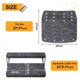 CircleRoad RV Step Covers 22 Inch 3 Pack RV Stair Covers Wrap, Best Fits 8-11\ Deep Camper Stairs, RV Step Rugs Gray, Kid and Pet Friendly