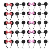 NEWTGAN 20 PCS Mouse Ears Headbands for Birthday Party Theme Park Costume Play Celebration for Boys and Girls (3color) (3 Color) - Retail: $18