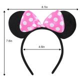 NEWTGAN 20 PCS Mouse Ears Headbands for Birthday Party Theme Park Costume Play Celebration for Boys and Girls (3color) (3 Color) - Retail: $18