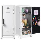 Vercraft 2 Pcs Christmas Mini Locker with Lock and 2 Keys 10.8 Inch Miniature Small Storage Locker Real Littles Cute for Xmas Santa Desktop School Home Office Container(White) - Retail: $833