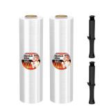 MUNBYN Shrink Wrap, Stretch Wrap with Handles, Stretch Film Roll Industrial Strength, Plastic Wrap for Pallet Wrapping Shipping Moving, 15 Inch x 1000 Ft, 2 Pack, 60 Gauge - Retail: $30