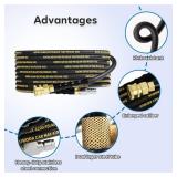 AURORA CAR Pressure Washer Hose 25FT with 3/8 Inch Quick Connect, Kink Resistant High Tensile Wire Braided, with 2 pcs M22 14mm Adapter Set, 4200 PSI Power Washer Hose - Retail: $29