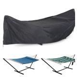 ANOW Upgraded Waterproof Hammock Cover, Thickened PU Protective Cover Included Adjustable Buckle Strap for 12FT Hammock Stand, Black - Retail: $40