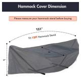 ANOW Upgraded Waterproof Hammock Cover, Thickened PU Protective Cover Included Adjustable Buckle Strap for 12FT Hammock Stand, Black - Retail: $40