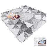 TANOSHII® Baby Play Mat for 59\x59\in Playpen, Machine Washable Kids Mat, Cotton,Foldable Crawling Mat for Floor,One-Piece Crawling Mat Non Slip Baby Mat for Floor,Portable Travel (Stripe) - Retail: 