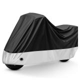 Motorcycle Cover Black All Season Waterproof Sun Outdoor Protection, Fits up to 91\ Motorcycle Vehicle Cover (L Large and Lockholes and Storage Bag) - Retail: $12in