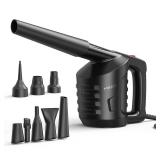 Compressed Air, MECO ELEVERDE 550 Watts Air Blower, 2 Gear Electric Air Duster for Computer, Keyboard, Printer, Duster Cleaner for dust, Crumbs, Replaces Compressed Canned Air for PC Cleaning Black - 