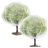 2 PCS 8.2 x 6.6 ft Fruits Tree Netting,Garden Insect Netting Plant Cover with Drawstring Transparent Bird Plant Barrier Flower Fruits Mesh Screen for Preventing Deer Squirrel Bug - Retail: $17