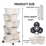 Hourleey Strawberry Planter, 5 Tier Stackable Gaden Tower for Flowers, Vegetables, Grow Your Own Herb Garden Vertical Oasis of Vegetables and Succulents - Retail: $30