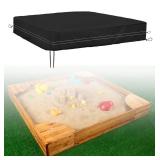 Sandbox Cover, Square Sandbox Cover Waterproof, Outdoor Toddlerfts Large Sand Box Covers for Sand Protection (Black, 60 \Long x 60\in Wide x 8 \inhigh) - Retail: $29in