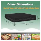 Sandbox Cover, Square Sandbox Cover Waterproof, Outdoor Toddlerfts Large Sand Box Covers for Sand Protection (Black, 60 \Long x 60\in Wide x 8 \inhigh) - Retail: $29in