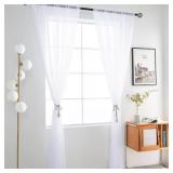 SpaceDresser Sheer Voile Window Treatment Rod Pocket Curtain Panels for Kitchen Bedroom Living Room Drapes Sunlight Filtering Privacy Semi Home Decor Assorted Colors Sizes (Optical White, 52 W x 72 L)