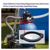 SF80110-2 Pool Clamp Collar Ring Replacement Part 10 inches big with Screws For 12 and 14 Inch ?Pump Flow Rate: 2,100 and 2,800 gph? Intex Sand Filter Pump Above Ground Pool - Retail: $15