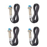Haldzemo Inductive Proximity Sensor M12 LJ12A3-4-Z/BX Normally Open Detection Approach Switch 4mm NPN NO 3 Wire DC 6V-36V (4 Pack) - Retail: $14