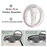Tumbler Flip Straw Lid Replacement, Fit for 40 oz Stanley Quencher, Spill Proof Tumbler Cover for Stanley Cup (pink blue) - Retail: $10