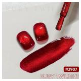 GAOY Red Cat Eye Gel Nail Polish, 16ml Glitter Holographic Nail Polish with Magnet, Reflective Translucent UV Gel, 2907 Ruby Twilight - Retail: $8