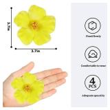 Vodolo Hawaiian Flower Hair Clips for Women,4Pcs 3.5 Inch Artificial Flower Clips,Plumeria Hibiscus Hairclip for Beach Party,Cute Summers Tropical Flowers Bow Hair Accessories for Girls Holiday Gifts 