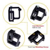 Black Truck Cap Mounting Clamp for Camper Shell, Topper Ladder Rack Canopy | Fit for Chevrolet Silverado GMC Sierra Ram 1500 2500 3500 Dodge Dakota, Ford F150 F250, Nissan Titan, Toyota Tundra (4 PCS)